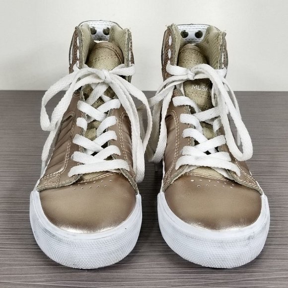 Supra Skytop High Top Sneaker, Rose Gold Leather, Big Kid Size 11 / 29 - Picture 2 of 10